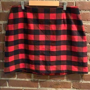 Plaid fitted mini skirt